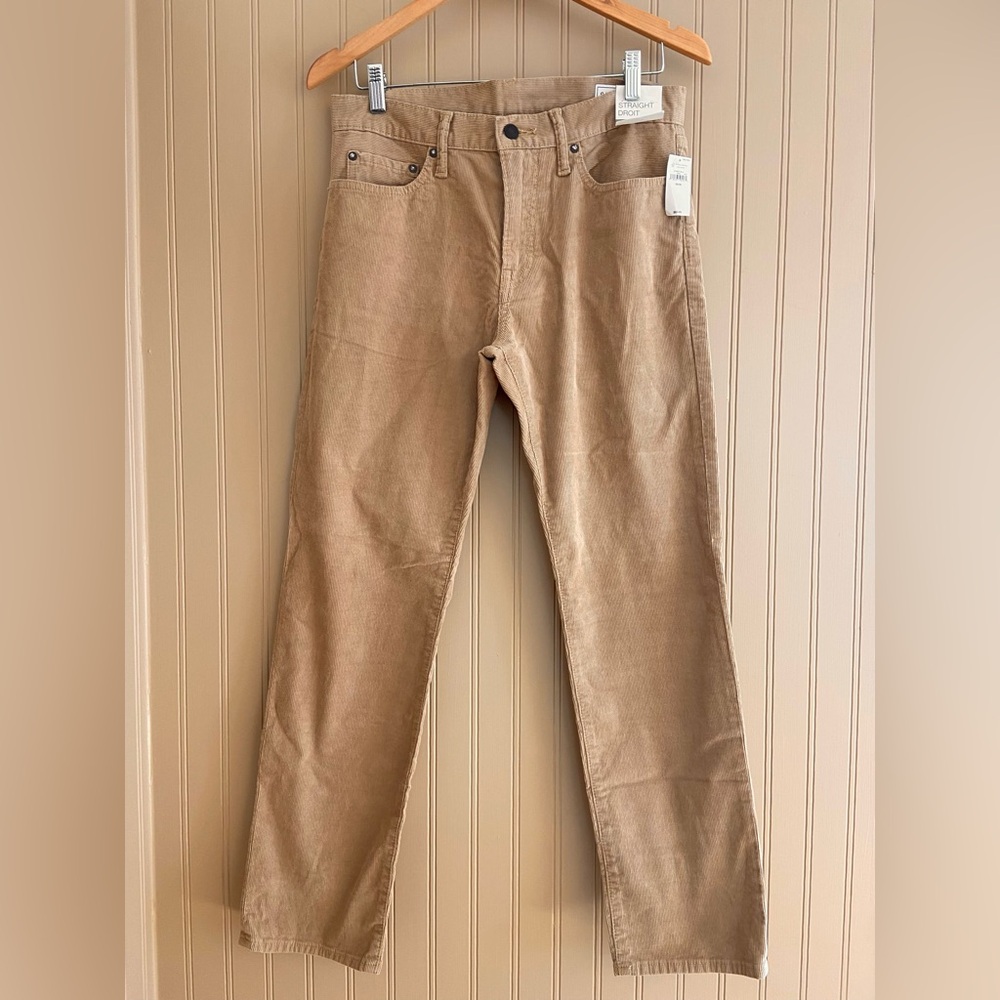 GAP *new* Men’s Straight Leg Thin Whale Beige Cord Pants Size 30 / 30